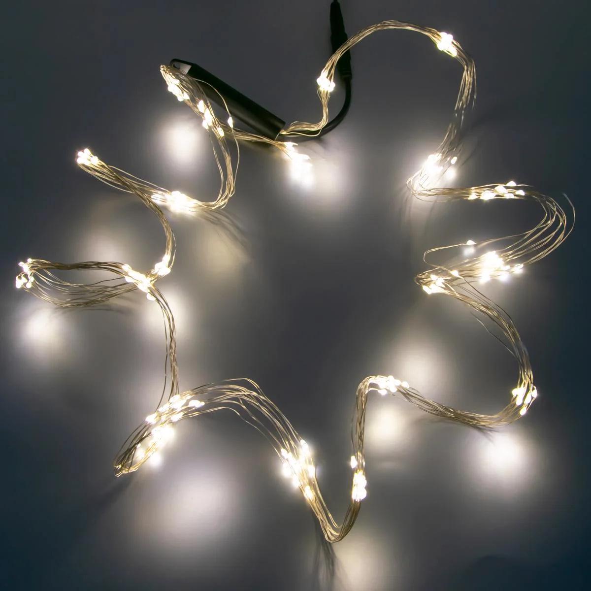 Гірлянда Кінський хвіст 300 LED 10 ниток від мережі 3 м Білий теплий (0102) - фото 4