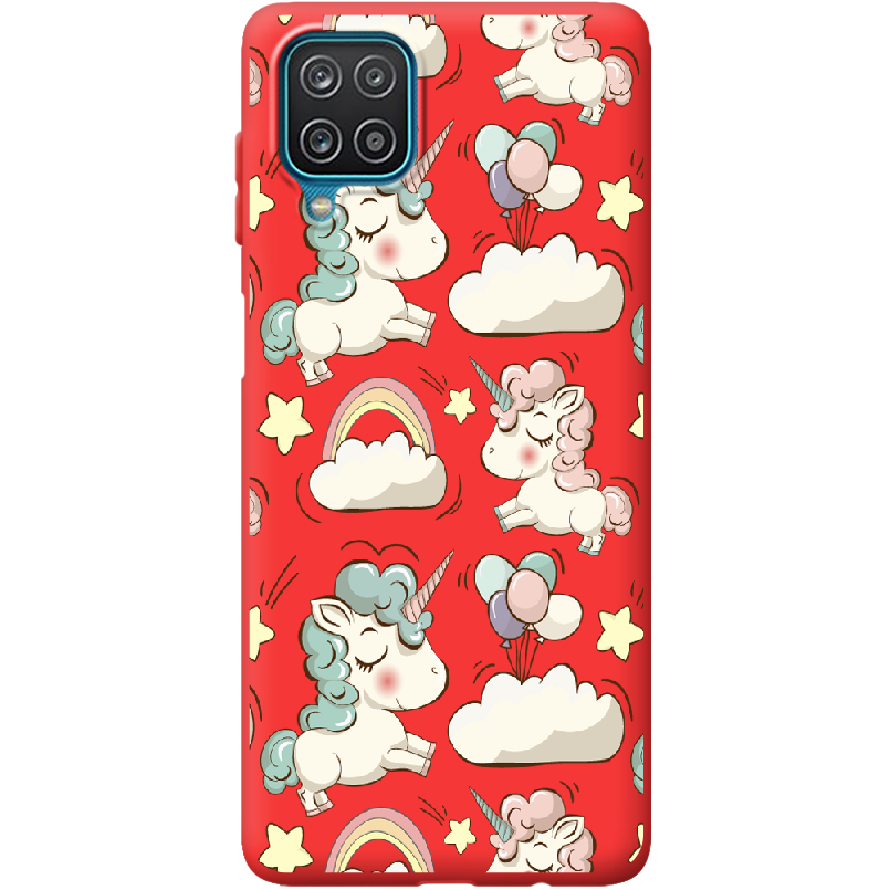 Чехол BoxFace Samsung A125 Galaxy A12 Unicorns Красный силикон (41506-cc2-41673)
