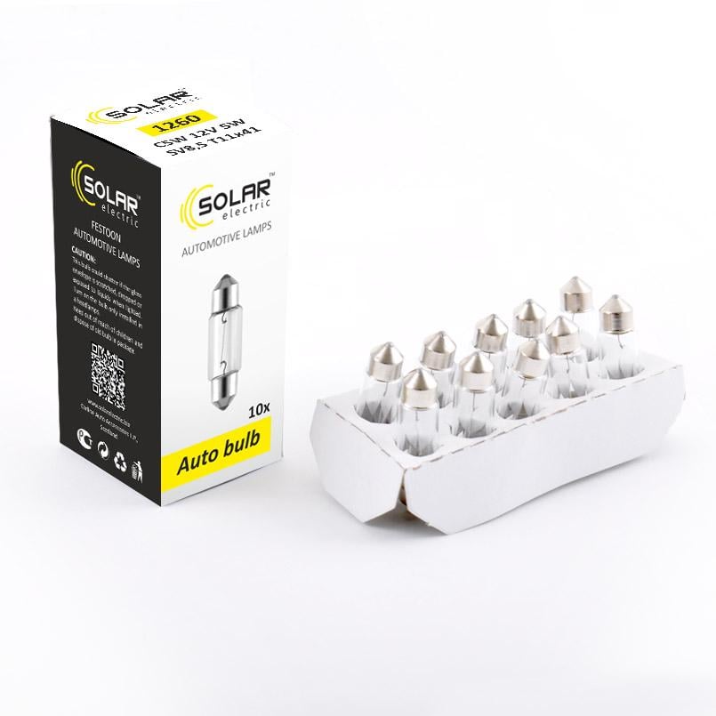 Автолампа галогенная Solar C5W T11x41 12V (1260)