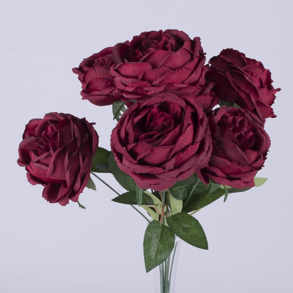 Искусственные цветы Букет розы меркурийсредний Марсала (1822-1)