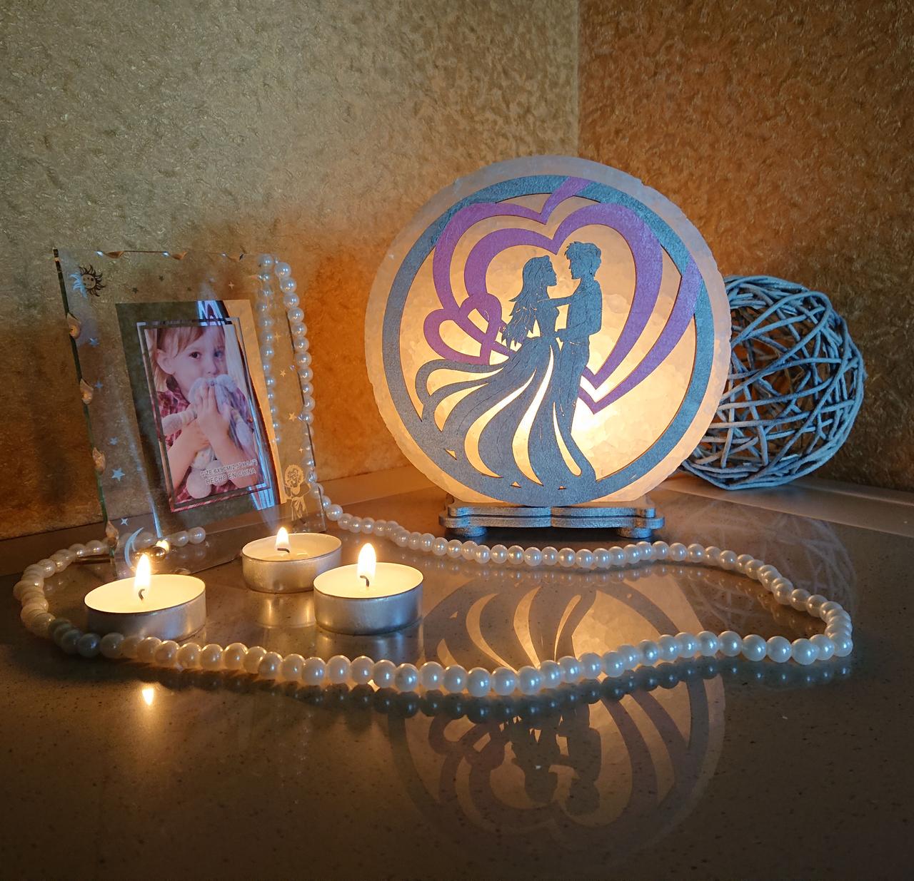 Соляной светильник Пара в сердце (C-KБ-0009-y)