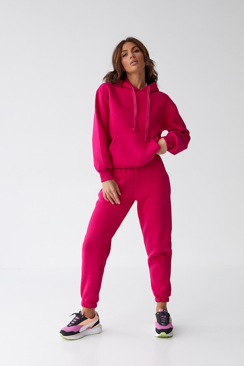 Костюм женский спортивный на флисе L XL Фуксия