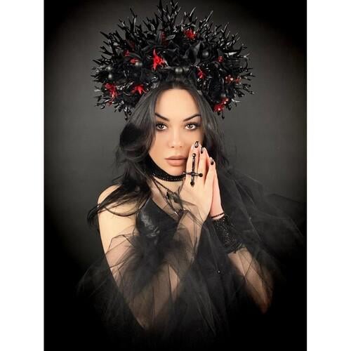 Обруч Готическая невеста двусторонний Seta Decor 23-604BLK-CLT