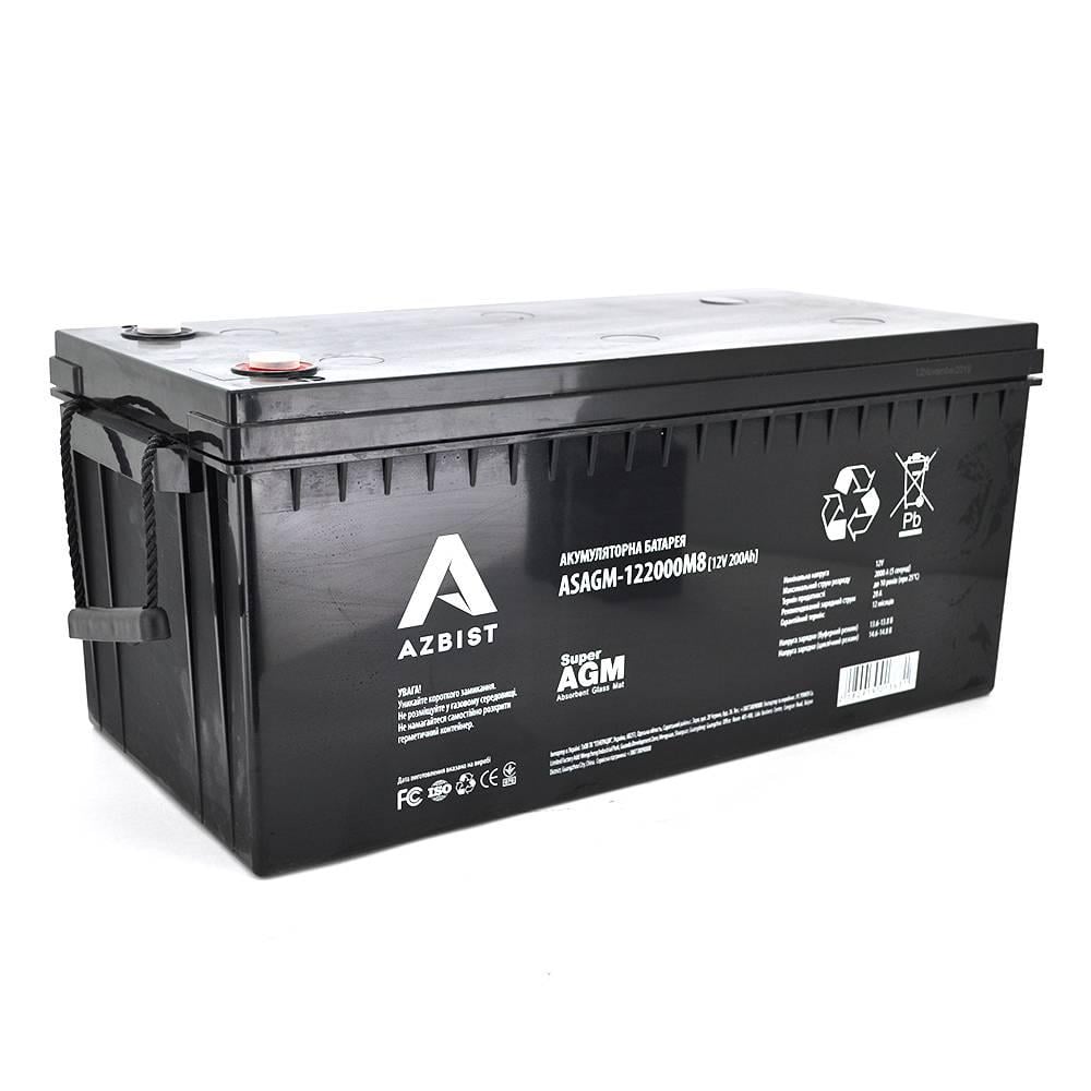 Акумулятор ASBIST Super AGM ASAGM-122000M8 12V 200,0Ah 522х240х219 мм Black (31540)