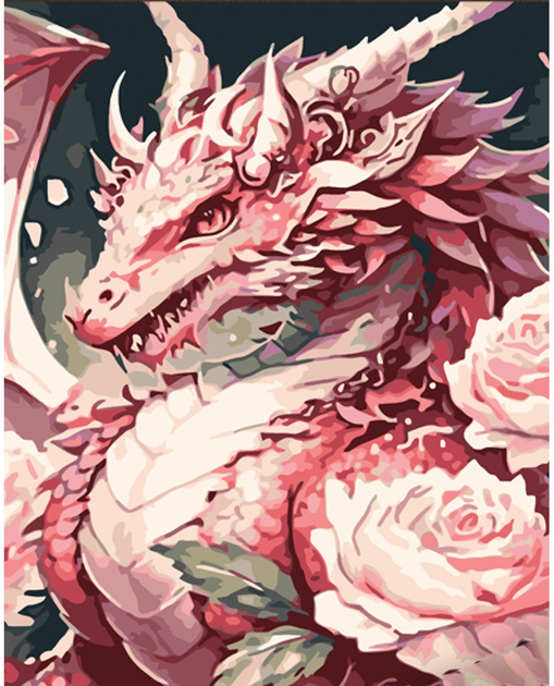 Набір для творчості алмазна картина Strateg Квітковий дракон SK85978 40x50 см (MTT-173430)