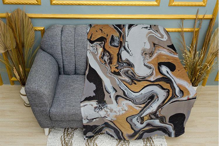 Плед PromoZP Мраморные волны плюш двухслойный 150х210 см (102389)