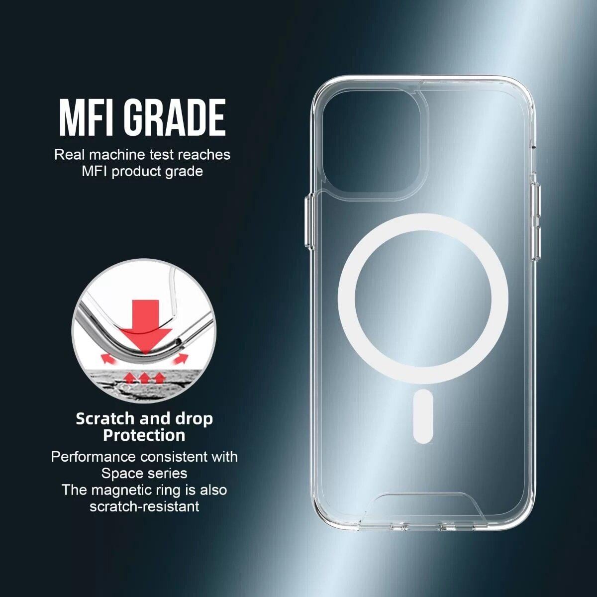 Противоударный Чехол Space Magnetic   для смартфона  Apple iPhone 14 Transparent - фото 5