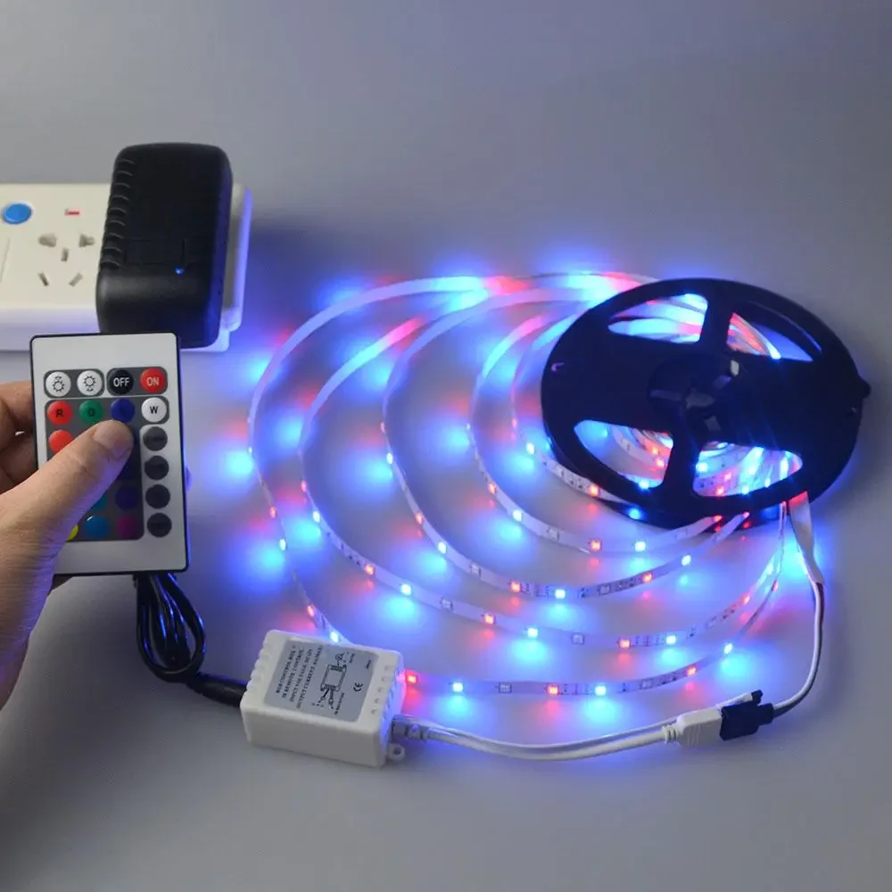Светодиодная лента SMD 3528 RGB с пультом и блоком питания 5 м (N3528)