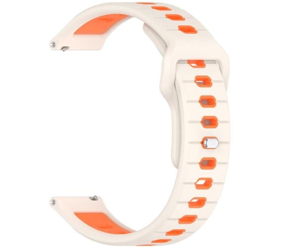 Ремешок силиконовый Sport Dual Color для Garmin Instinct Crossover 22 мм Бежевый с оранжевым (49649)