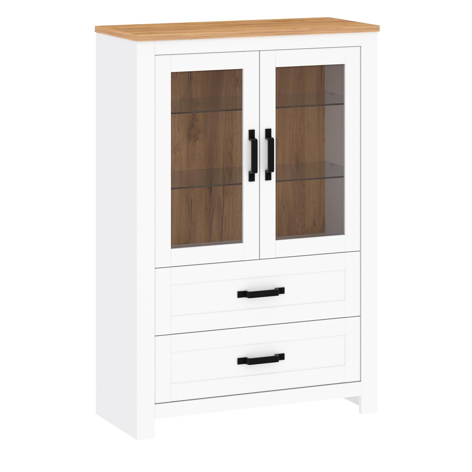 Витрина низкая Blonski Lanzette K 1400х937х407 мм Нимфея альба/Дуб крафт золотой