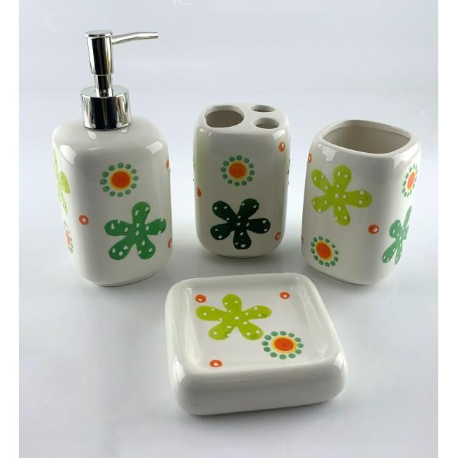 Набор для ванной керамический 26х22х8 см Салатовый (32108C)