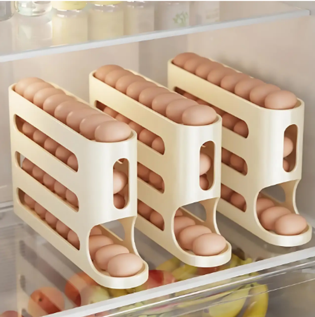 Пластикова підставка для зберігання яєць з прокруткою 4-ярусна 32 яйця (XL-994) - фото 4