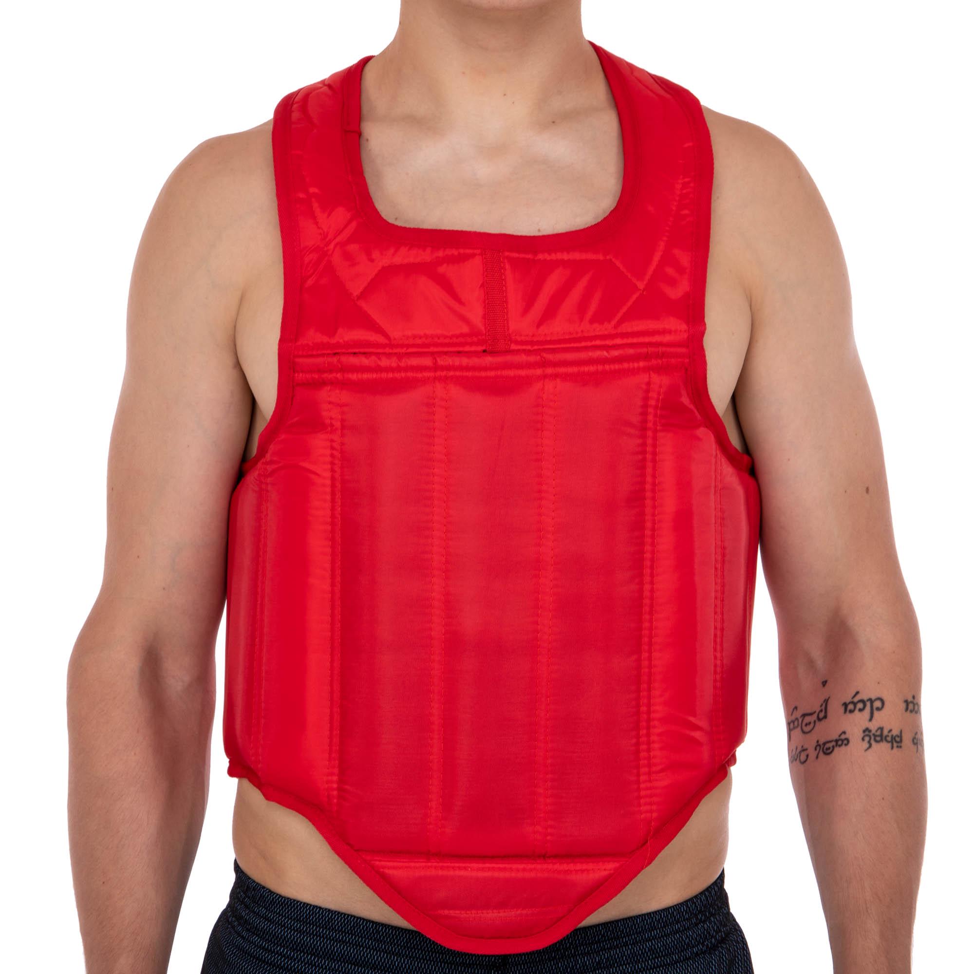 Защита корпуса жилет для единоборств SP-Sport BO-0401 PU L Красный (BO-0401_Красный)