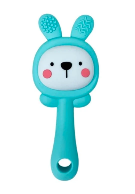 Прорізувач-брязкальце силіконове Зайка MGZ-0427 Turquoise (60700)