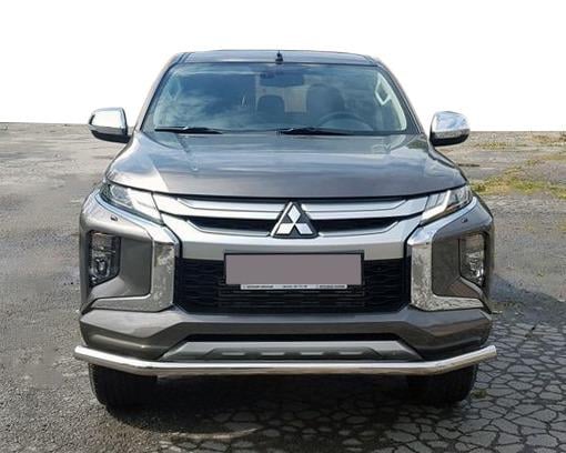 Передняя защита ST008 CAN для Mitsubishi L200 2015-2025 гг. нержавеющая сталь Хром