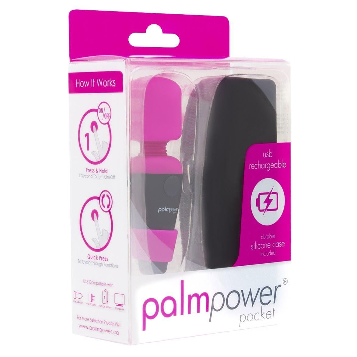 Вибромассажер мини PalmPower Pocket с чехлом на молнии водостойкий перезаряжаемый 9 см (2112995369)