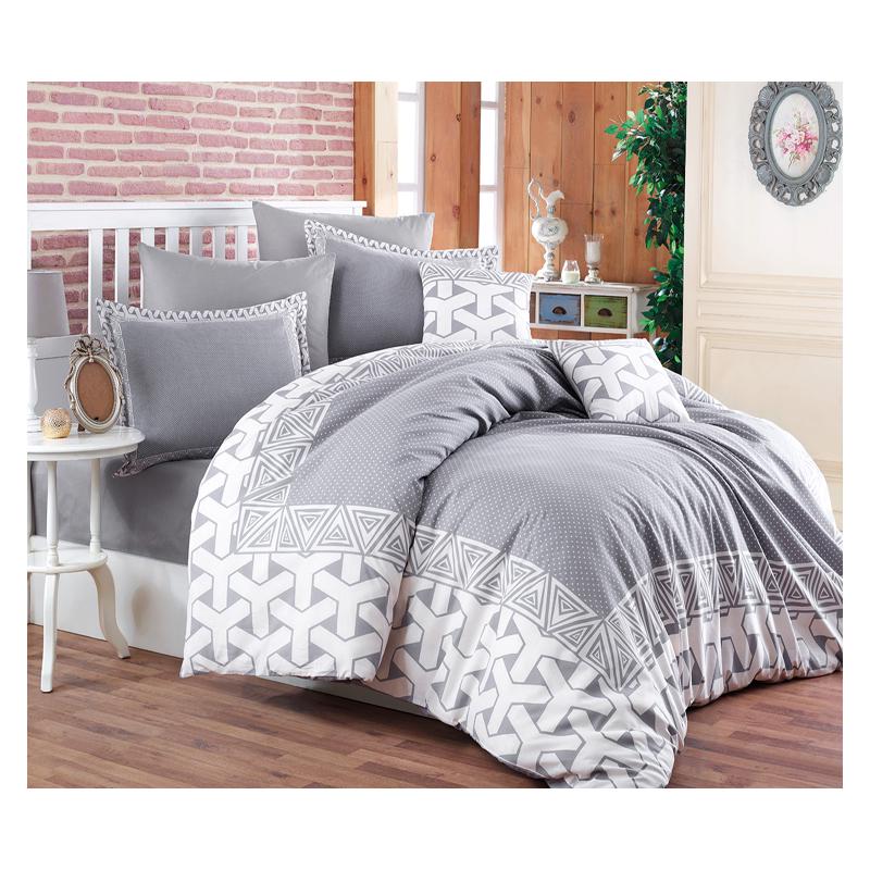 Комплект постельного белья Renovation of home Aydin Белый/Серый Комплект постельного белья Renovation of home Aydin Белый/Серый