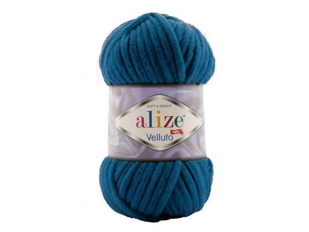 Пряжа Alize Velluto 100% микрополиэстер 100 г 68 м 5 шт. цвет 646 Петроль (969573)