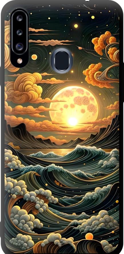 Чехол на Samsung Galaxy A20s A207F Арт волны (6332b-1775-42517)