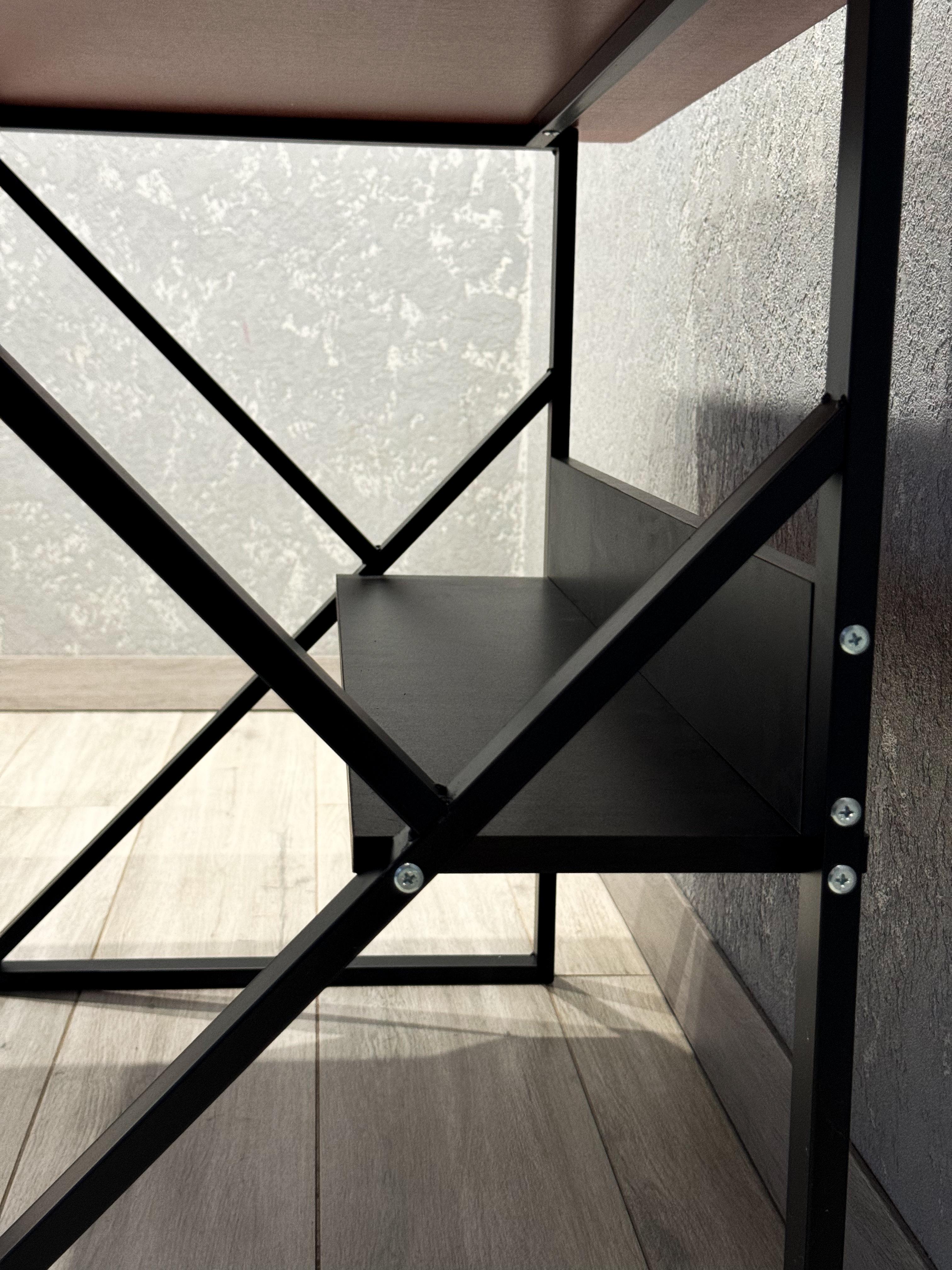 Комп'ютерний стіл з полицею Drom 100x60 см Чорний - фото 4 Комп'ютерний стіл з полицею Drom 100x60 см Чорний - фото 4