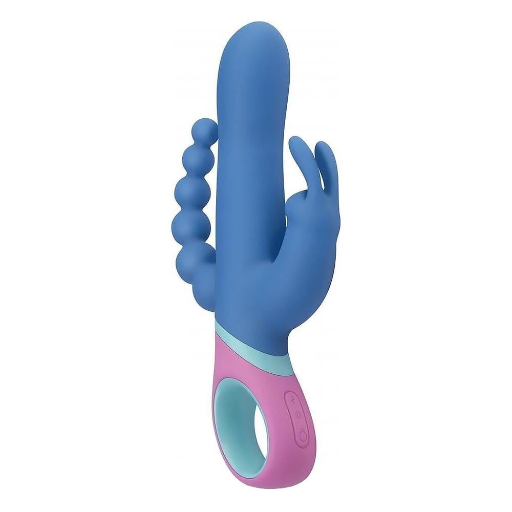 Вибратор тройной PMV20 Double Vibrator 23 см Синий (40722)