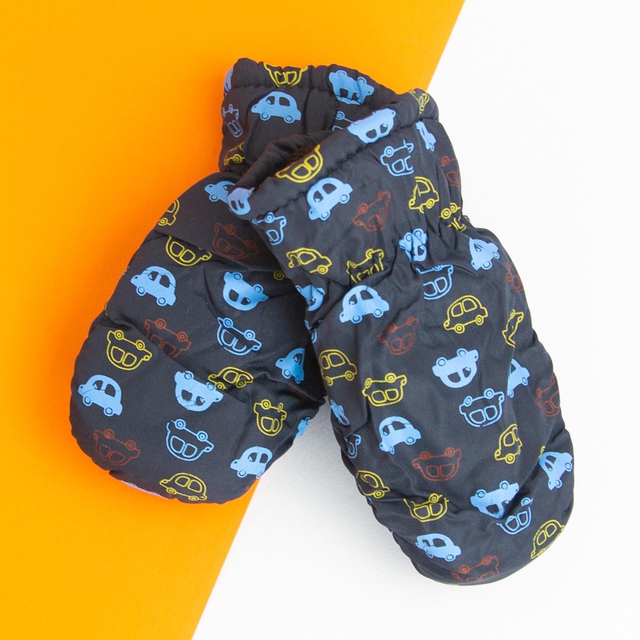 Варежки болоневые лыжные для мальчиков и девочек на 3 - 4 - 5 лет Темно-синий (20-12-22)