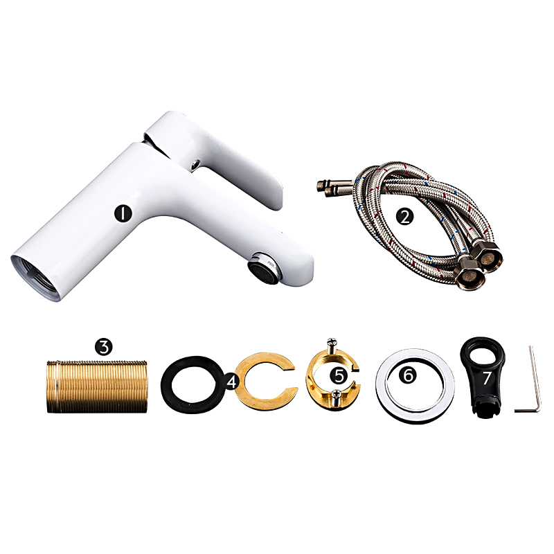 Смеситель для умывальника Gappo G1048 Белый/Хром (1034024) - фото 9 Смеситель для умывальника Gappo G1048 Белый/Хром (1034024) - фото 9