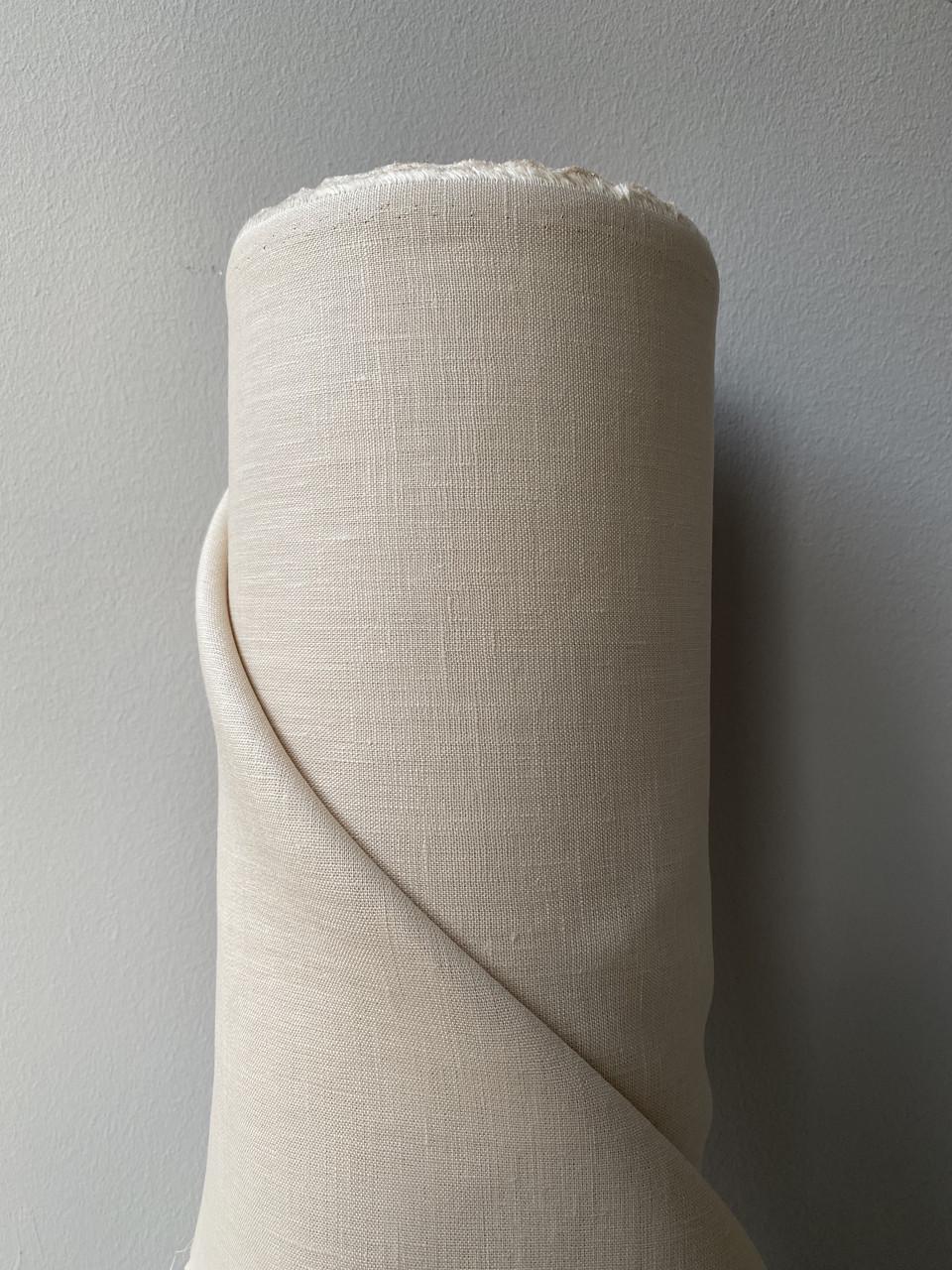 Ткань LINEN PLUS льняная 143 см 606/158 Кремовая - фото 4