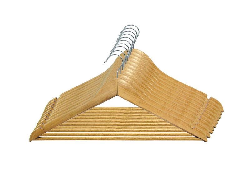 Набір вішалок для одягу Мой Дом 10 шт. з нарізами та перекладиною (RE05210/10)