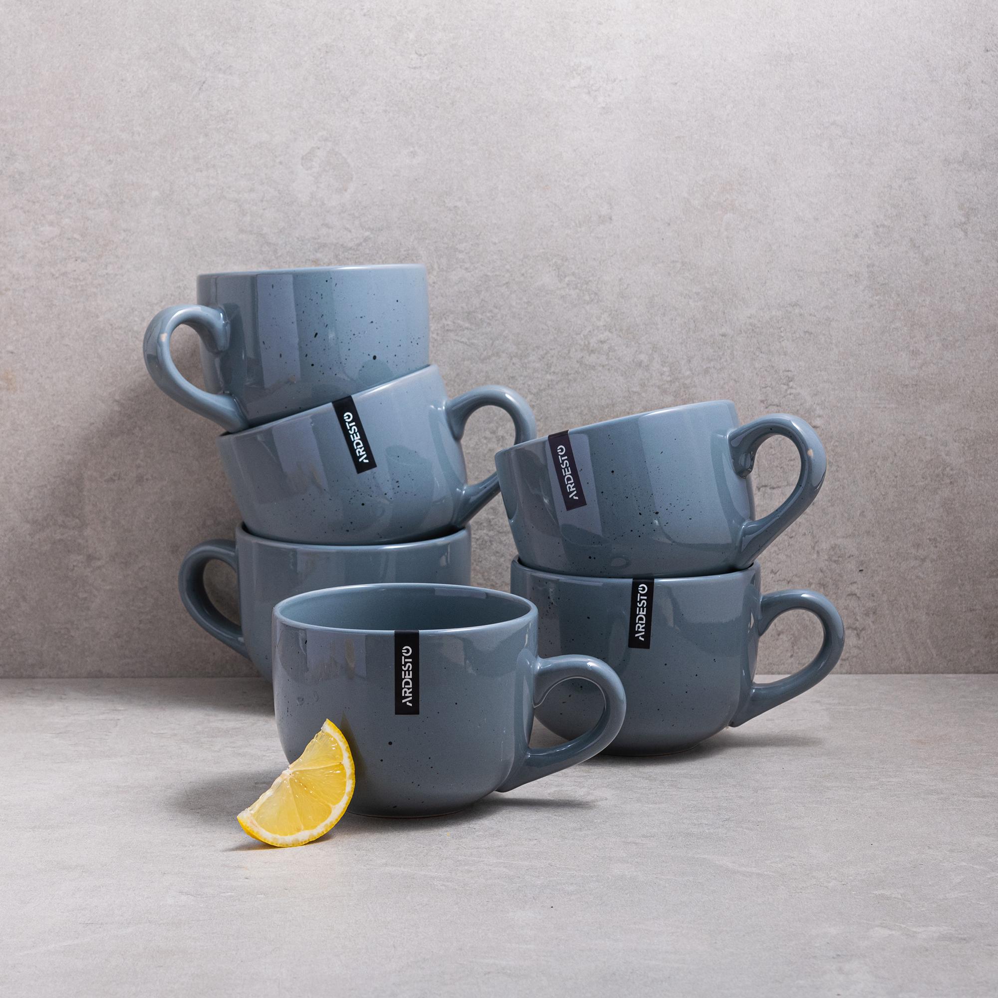 Набор чашек Ardesto Bagheria Grey 480 мл 6 шт. (AR2648GREY)