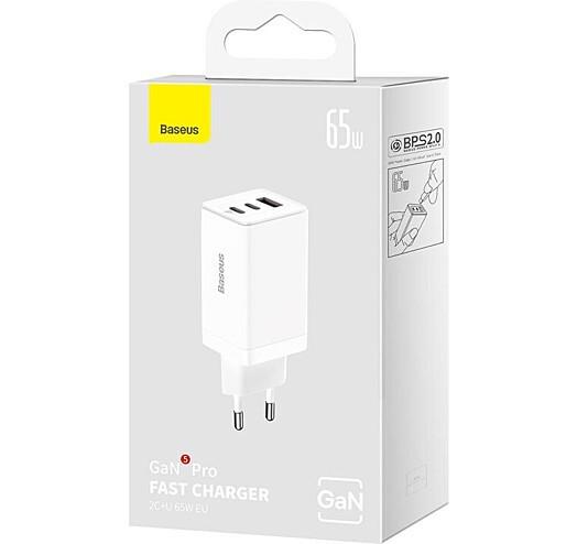 Зарядний пристрій Baseus GaN2 QC4.0/PD3.0 USB/2 100 W 20 V/5 A Type-C 1 м White (CCGP120202) - фото 15