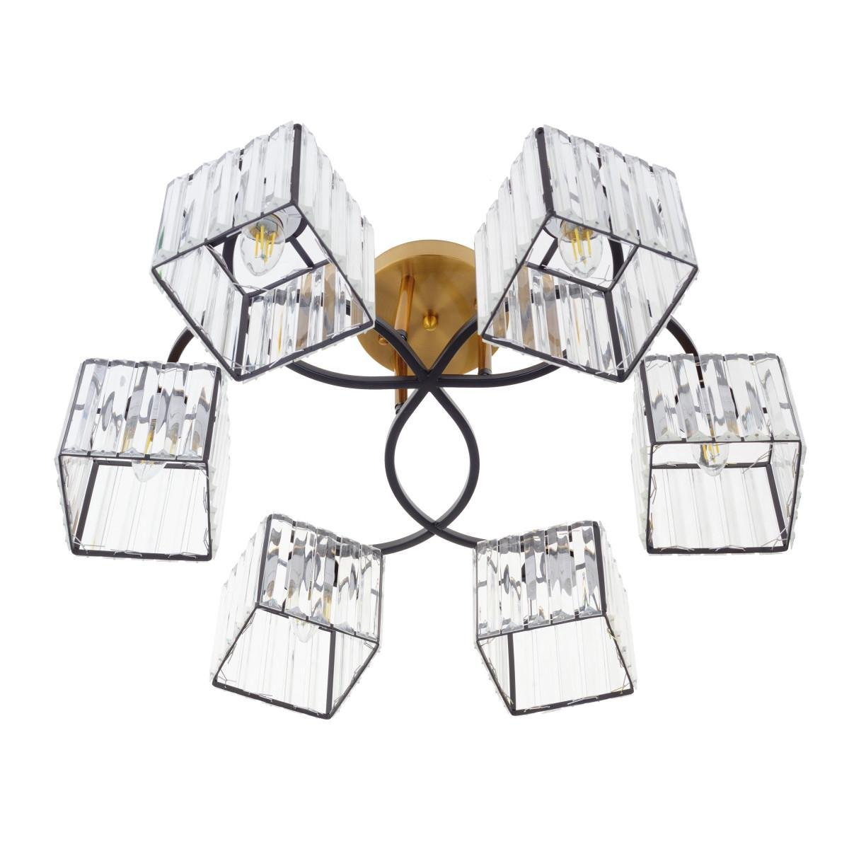 Люстра Brille LK-717S/6 E27 BK/GDB на 6 плафонов Черный