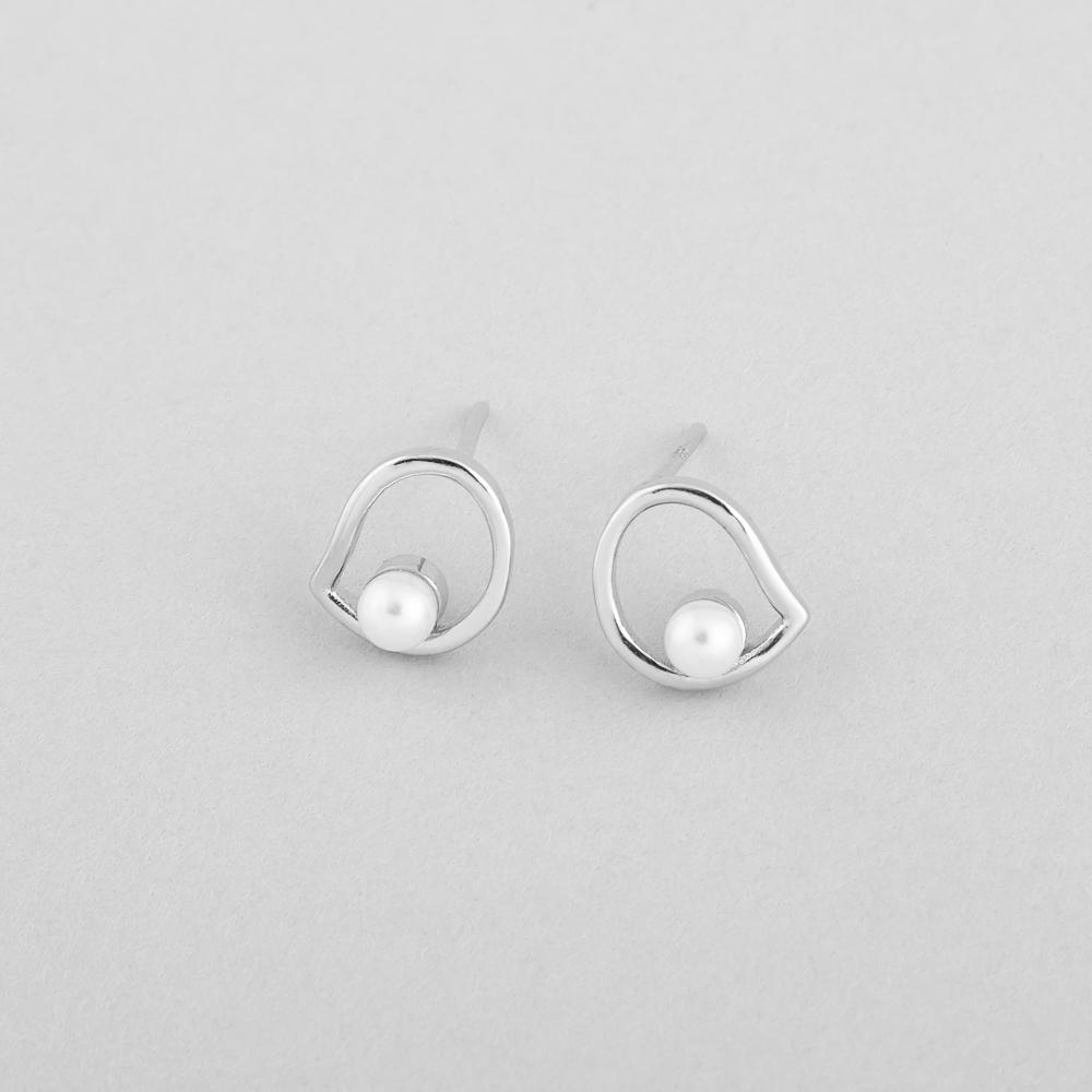 Серебряные серьги Minimal Блеск Жемчужины (8034)