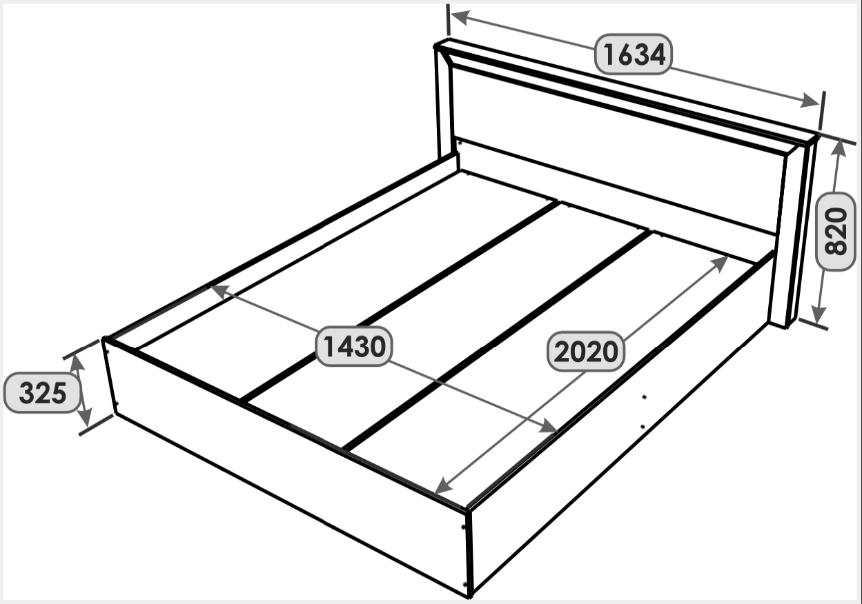 Ліжко двоспальне Everest Нордік 1400 каркас Дуб крафт золотий/Білий (11162) - фото 2 Ліжко двоспальне Everest Нордік 1400 каркас Дуб крафт золотий/Білий (11162) - фото 2