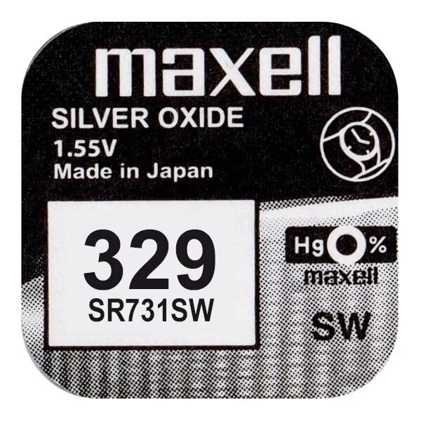Батарейка для часов серебряно-цинковая Maxell 329 SR731SW 1,55V (4158)