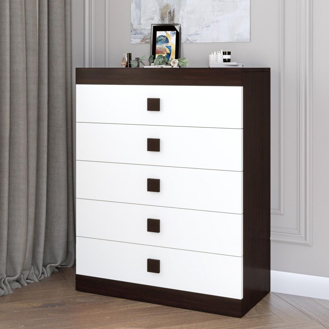 Комод Everest Соната 2 800х376х1003 мм Венге темный/Белый (11224) - фото 2 Комод Everest Соната 2 800х376х1003 мм Венге темный/Белый (11224) - фото 2