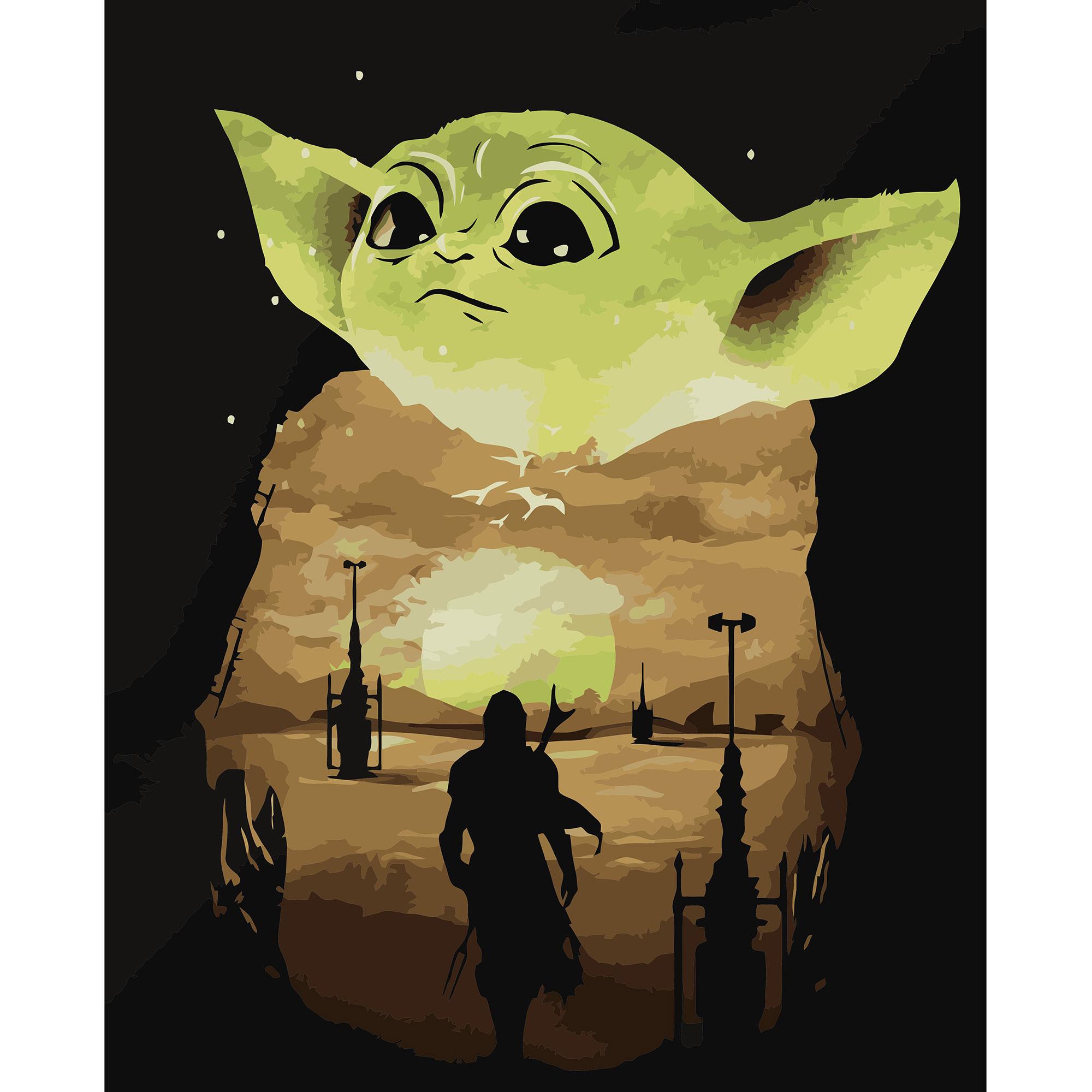 Картина по номерам Strateg Малыш Йода 40x50 см (VA-3175)