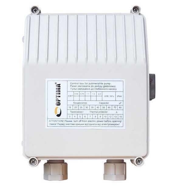Пульт управления для глубинного однофазного насоса Optima 0,37-2,2 кВт (000014037)