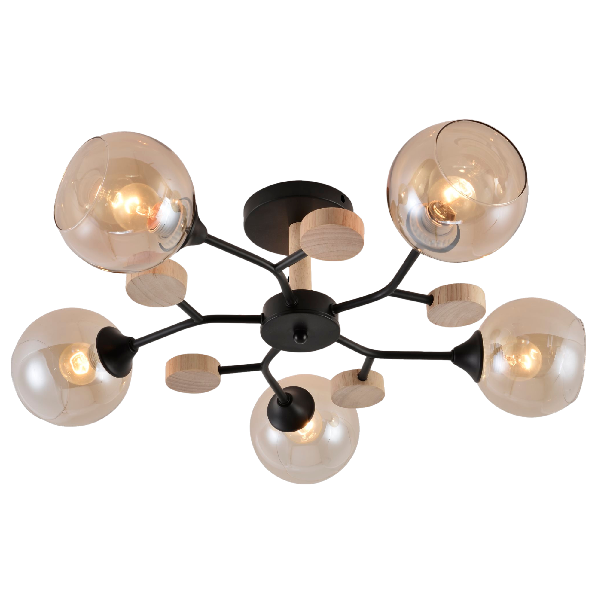 Люстра лофт Valeso V XA1501/5 BK+WOOD