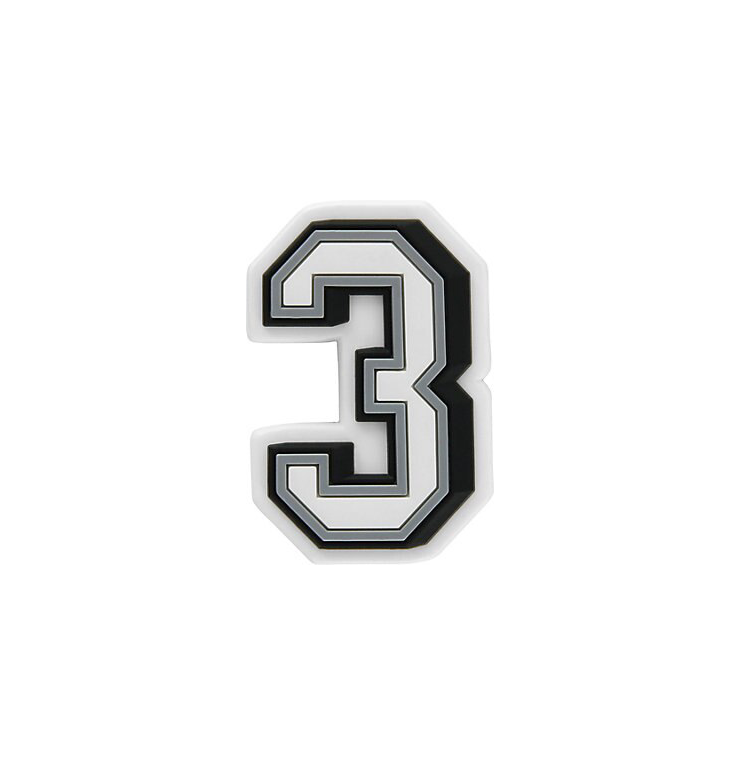 Джибитс для обуви JIBBITZ Цифра 3 светится в темноте №1197 (JIB1197)