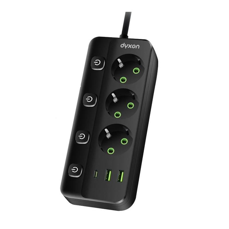 Фильтр-удлинитель сетевой DYXON PRO-1096 5 м 3 розетки 2 USB-A 1 USB-C (PD)