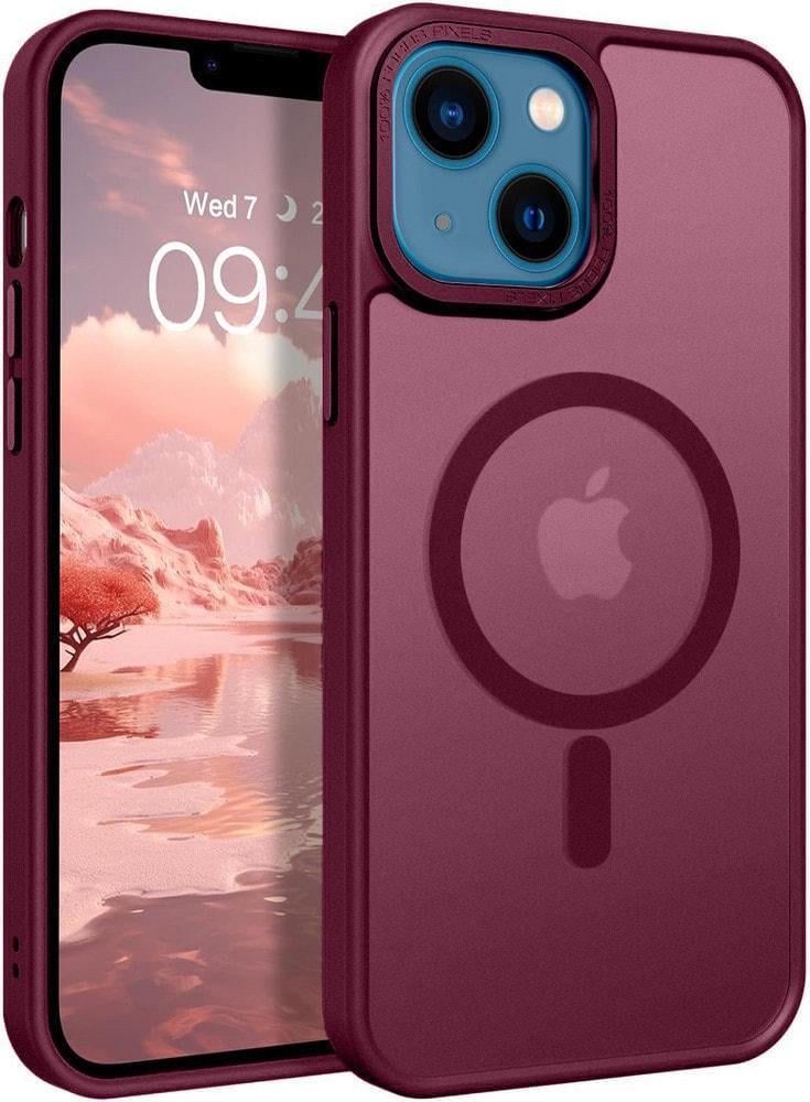 Противоударный чехол Space MagSafe iPhone 15 Plus (матовый) Wine (37929-42)