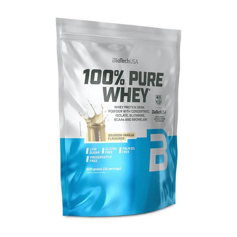 Протеин сывороточный BioTech 100% Pure Whey 900 г Бурбонская ваниль