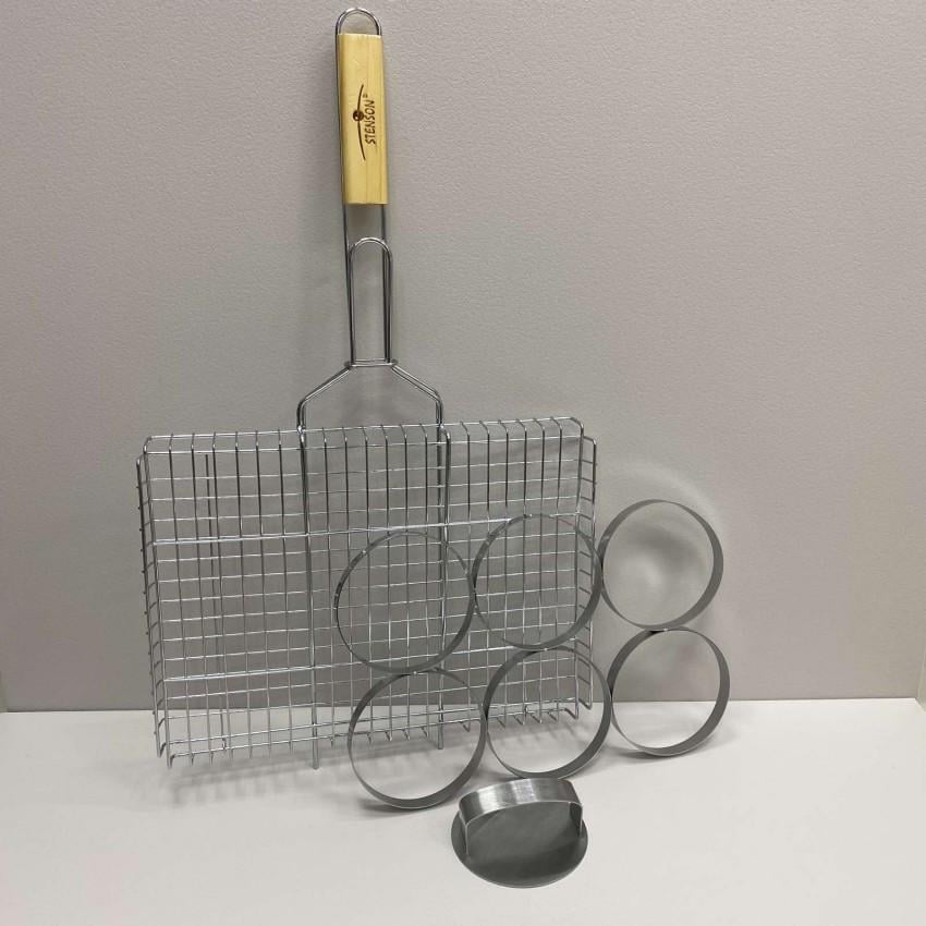 Решітка-гриль для гамбургерів Stenson MH-4889 з нержавіючої сталі (2126287172)