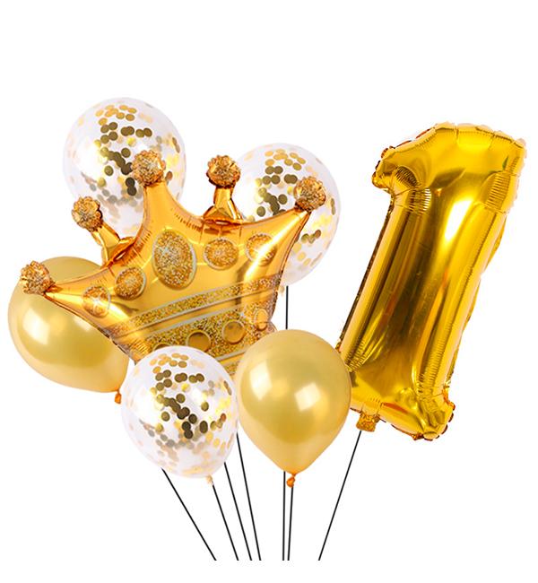 Воздушные шары One year crown 7 шт.