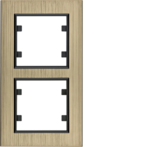 Рамка двухместная вертикальная Hager Lumina Passion Бронзовый алюминий (WL9124)
