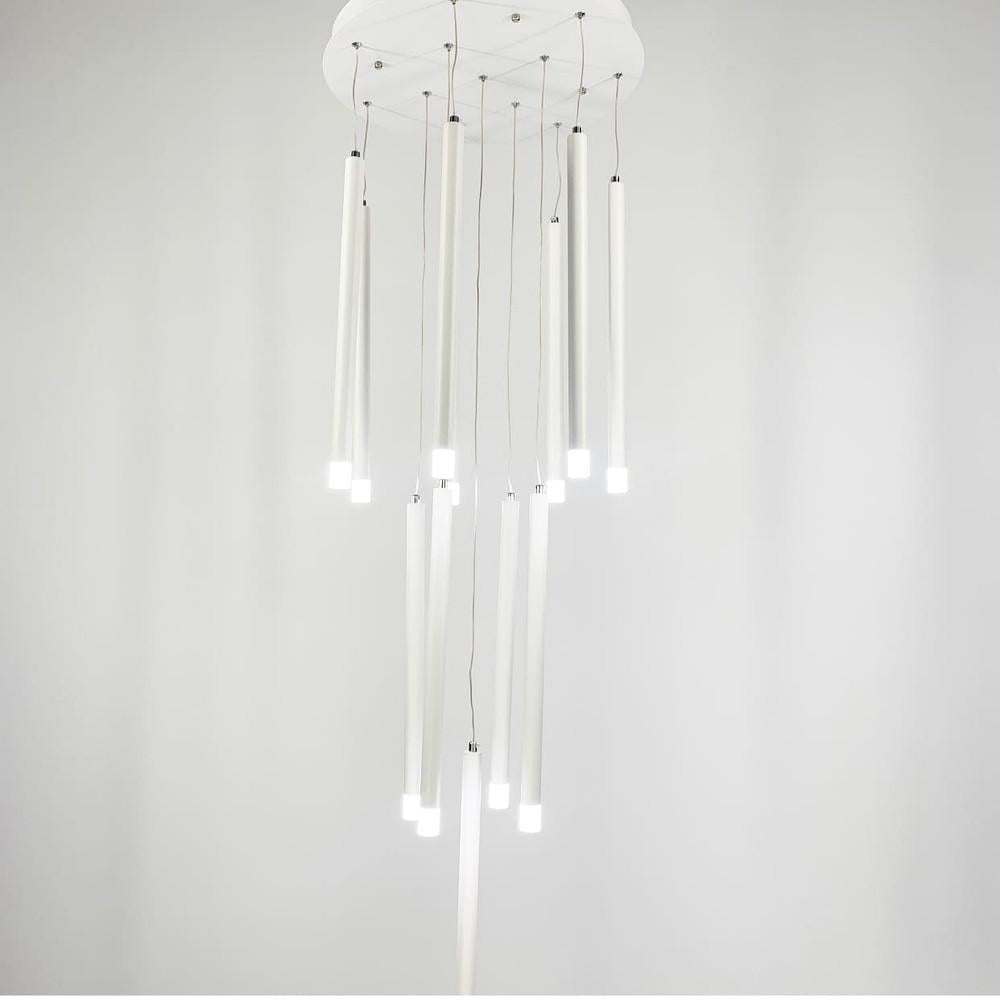 Светильник каскадный с 12 белыми подвесами (9426 WT)