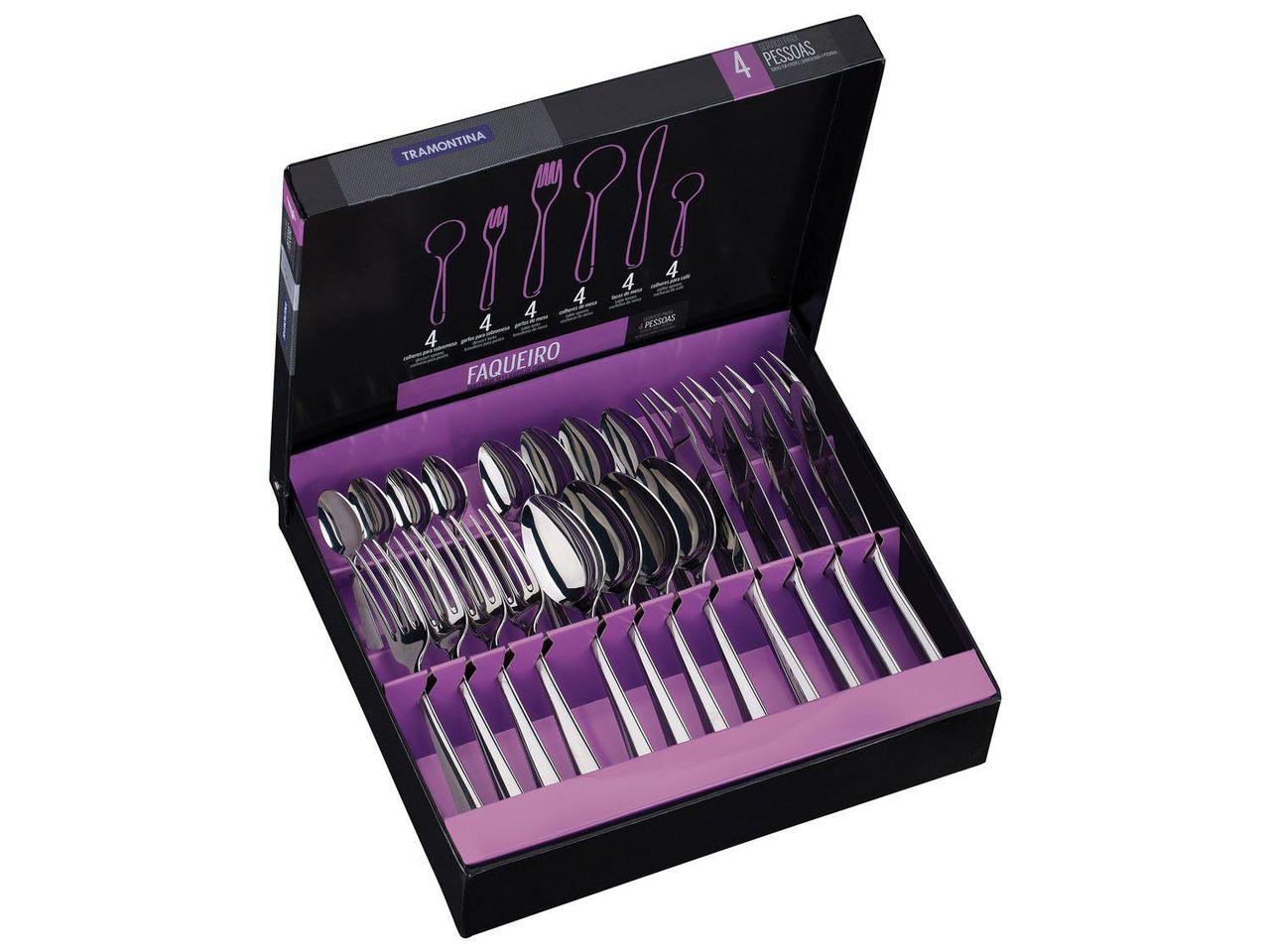 Набор столовых приборов Tramontina Zurique нержавеющая сталь на 4 персоны 24 пр. (30547314)
