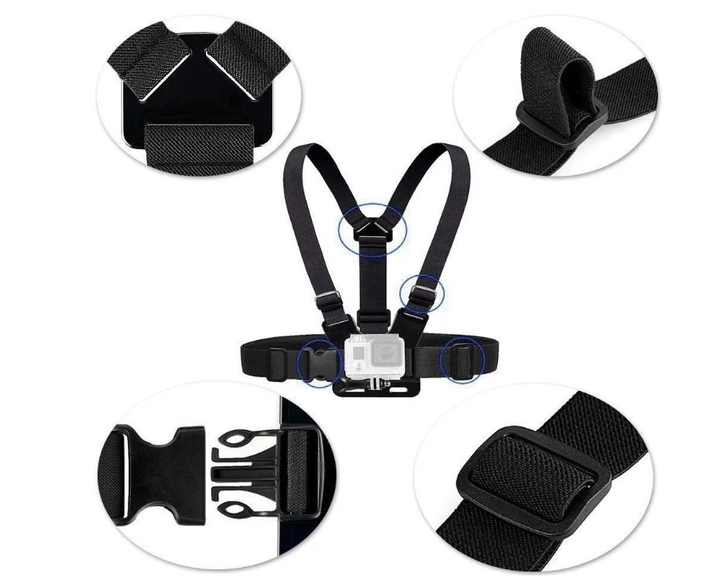 Набір аксесуарів для телефона й екшн-камери GoPro/SJCAM/Eken/Xiaomi кріплення на голову на груди 6в1 (2824922840) - фото 5 Набір аксесуарів для телефона й екшн-камери GoPro/SJCAM/Eken/Xiaomi кріплення на голову на груди 6в1 (2824922840) - фото 5