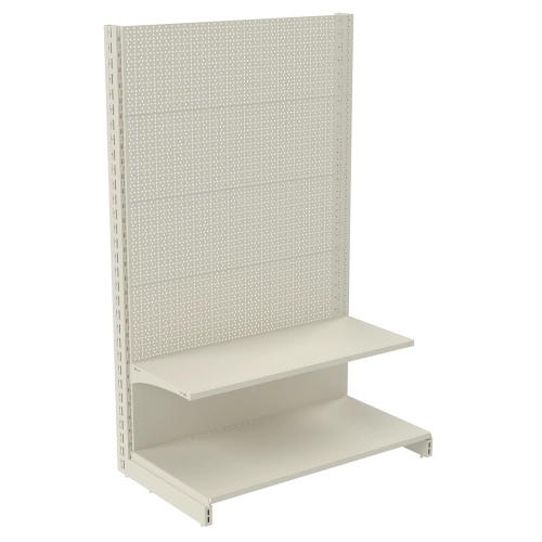 Стеллаж перфорированный металлический 1625х1330х500 мм на 2 полки Кремово-белый (03-1330-16) Стеллаж перфорированный металлический 1625х1330х500 мм на 2 полки Кремово-белый (03-1330-16)